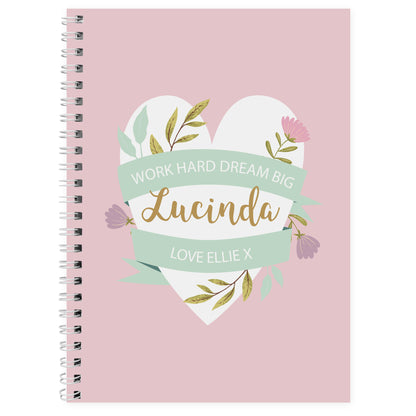 Personalised Floral Heart A5 Notebook - image 2