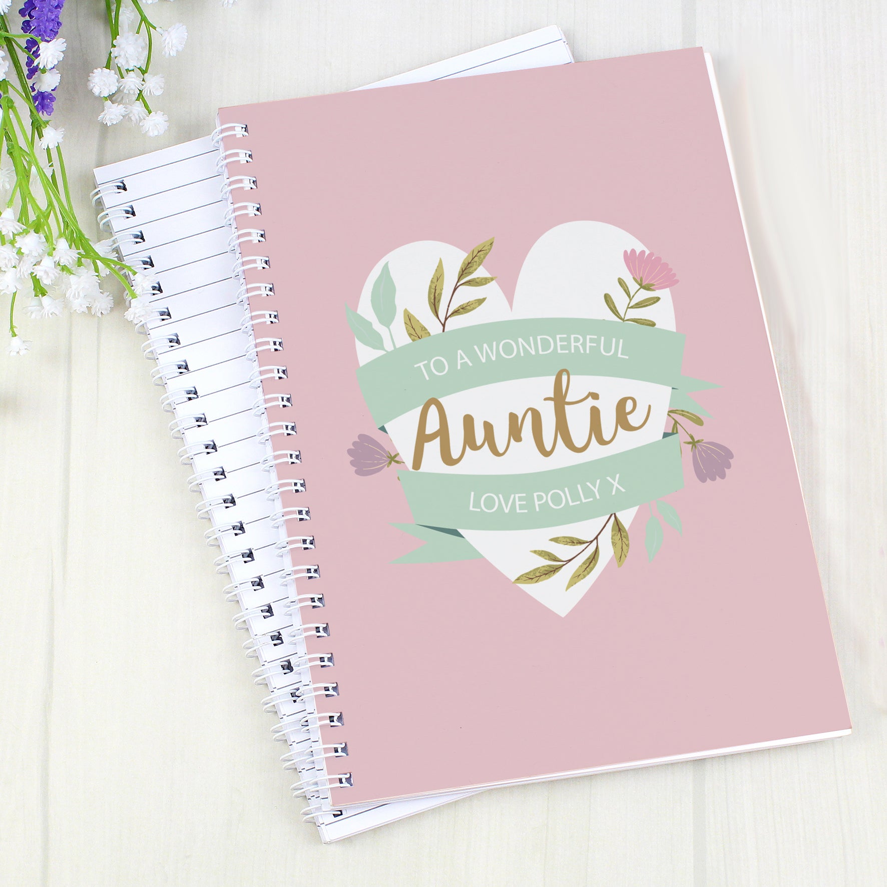Personalised Floral Heart A5 Notebook - image 3