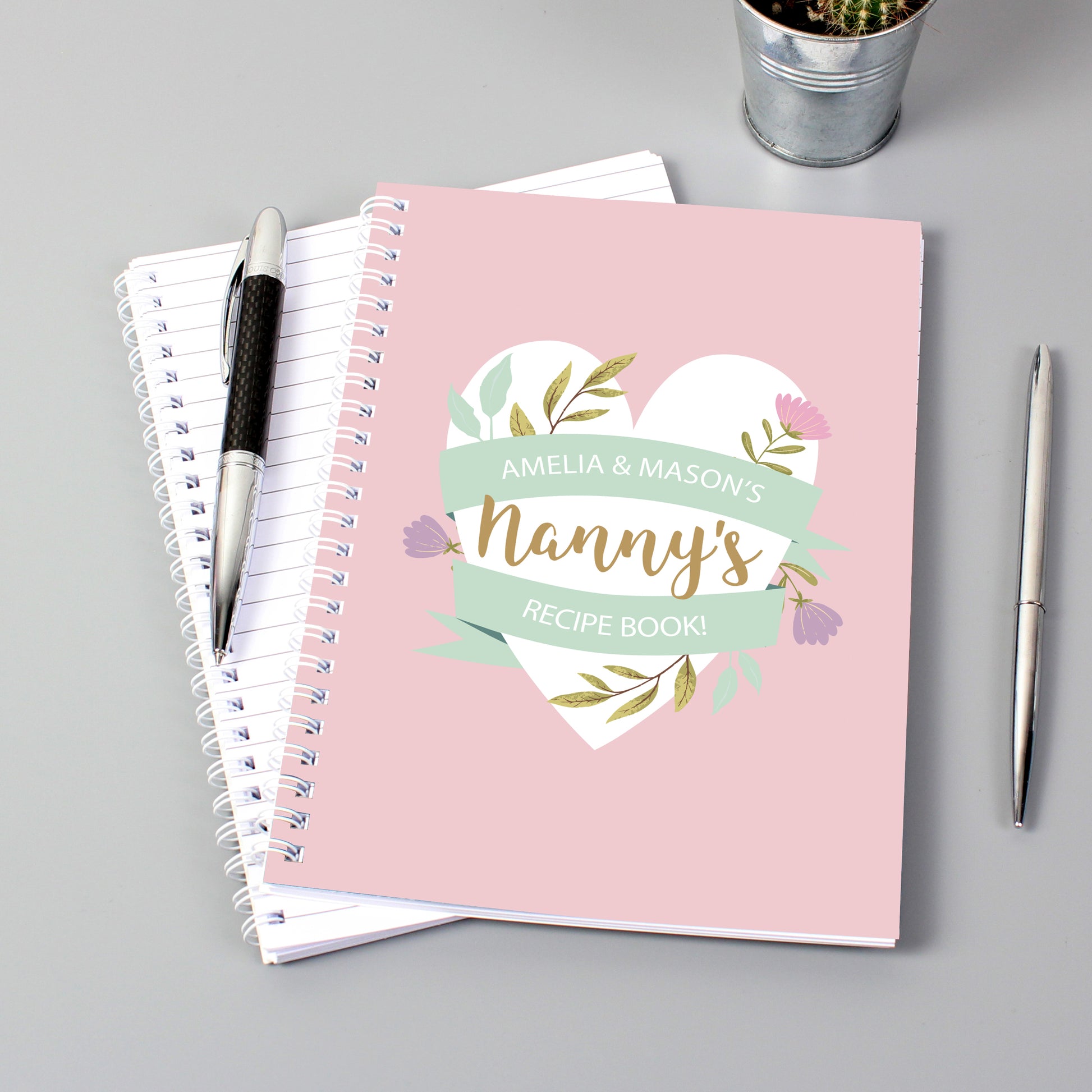 Personalised Floral Heart A5 Notebook - image 4