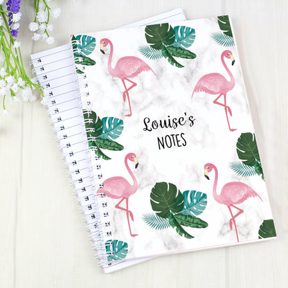 Personalised Flamingo A5 Notebook from Heartfelt Gifts