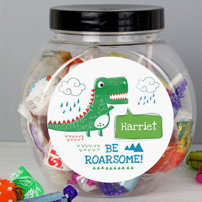 Personalised 'Be Roarsome' Dinosaur Sweet Jar - image 4