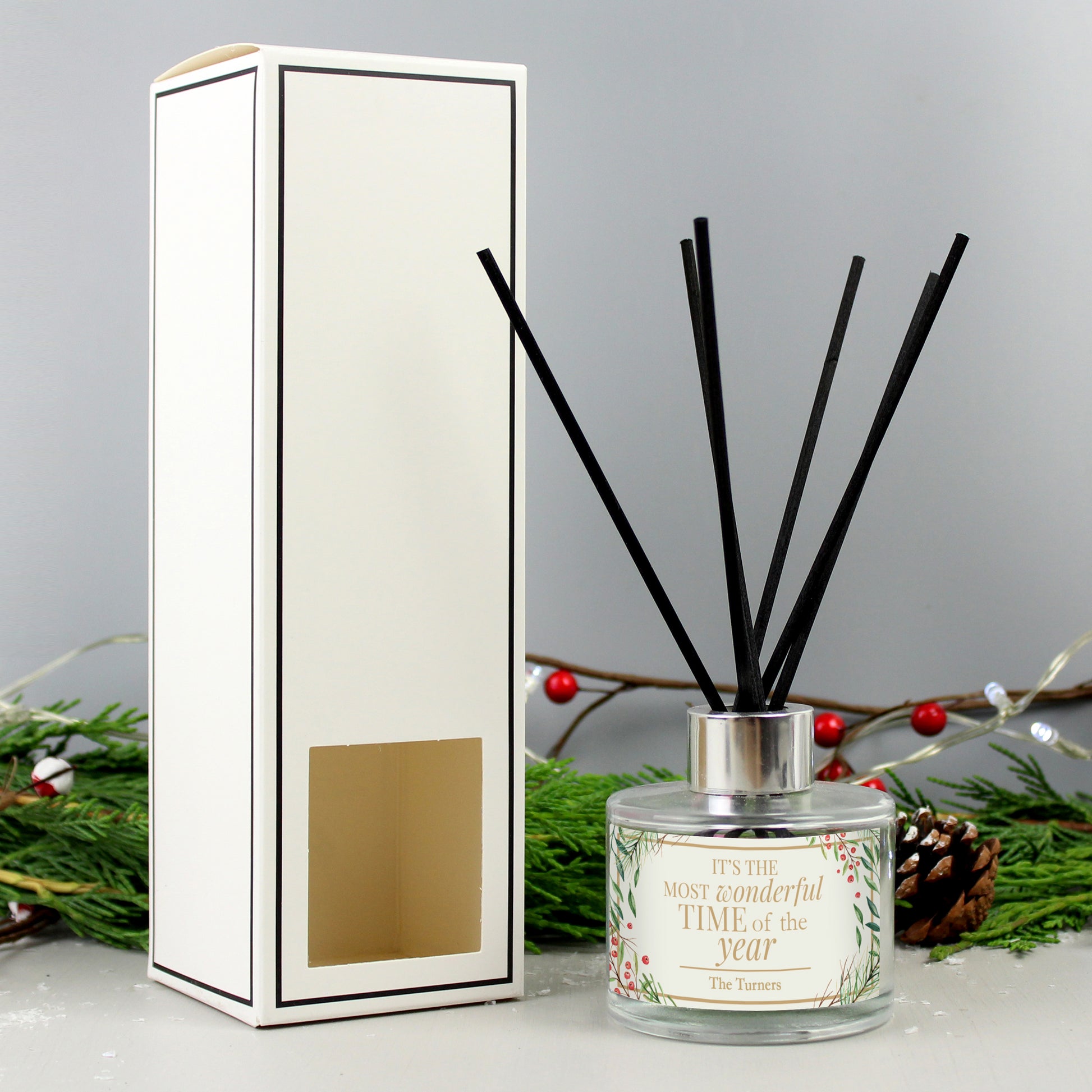 Personalised 'Wonderful Time of The Year' Christmas Reed Diffuser - image 3