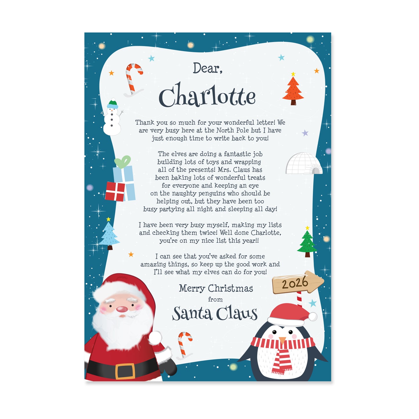 Personalised Christmas Penguin Letter - image 5