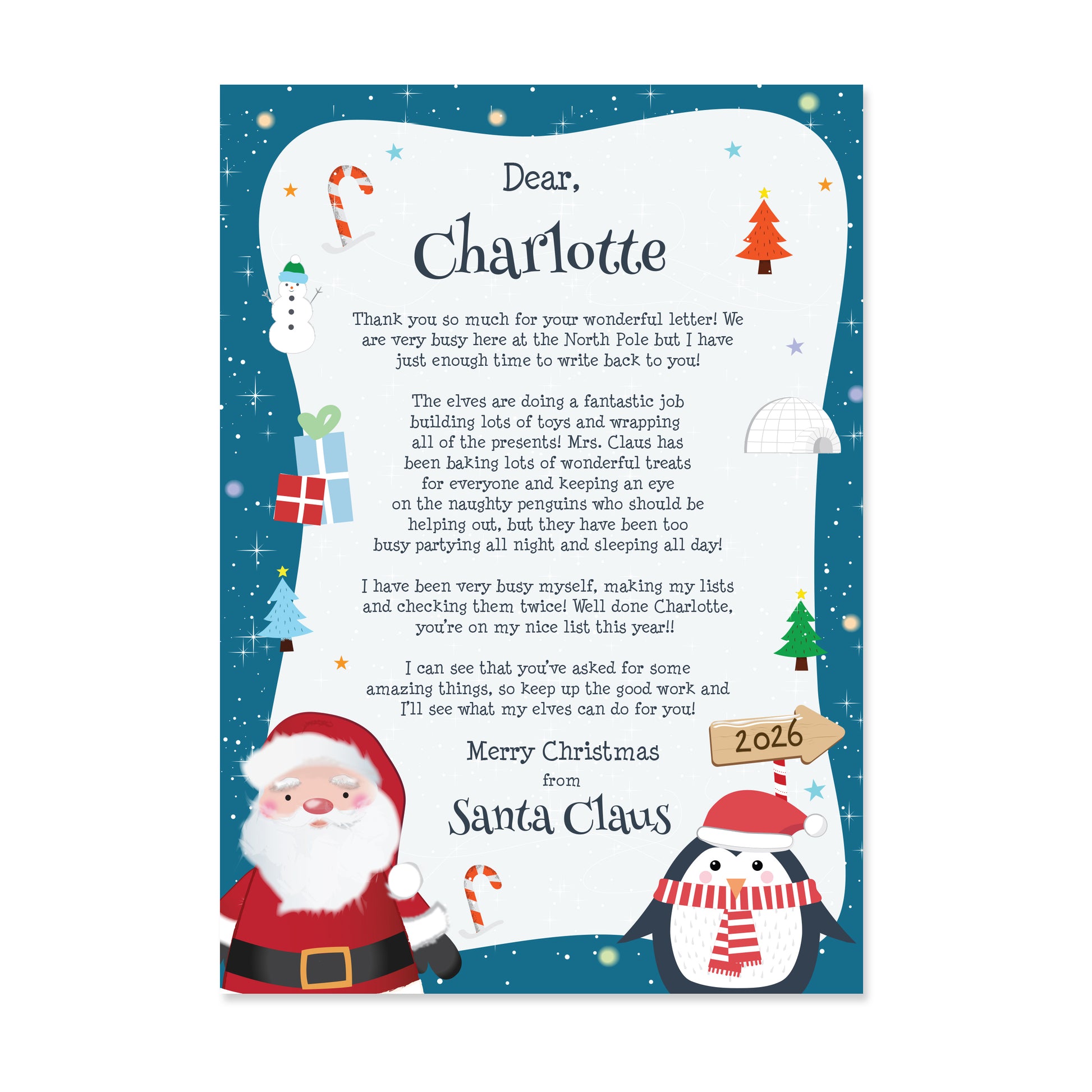 Personalised Christmas Penguin Letter - image 5