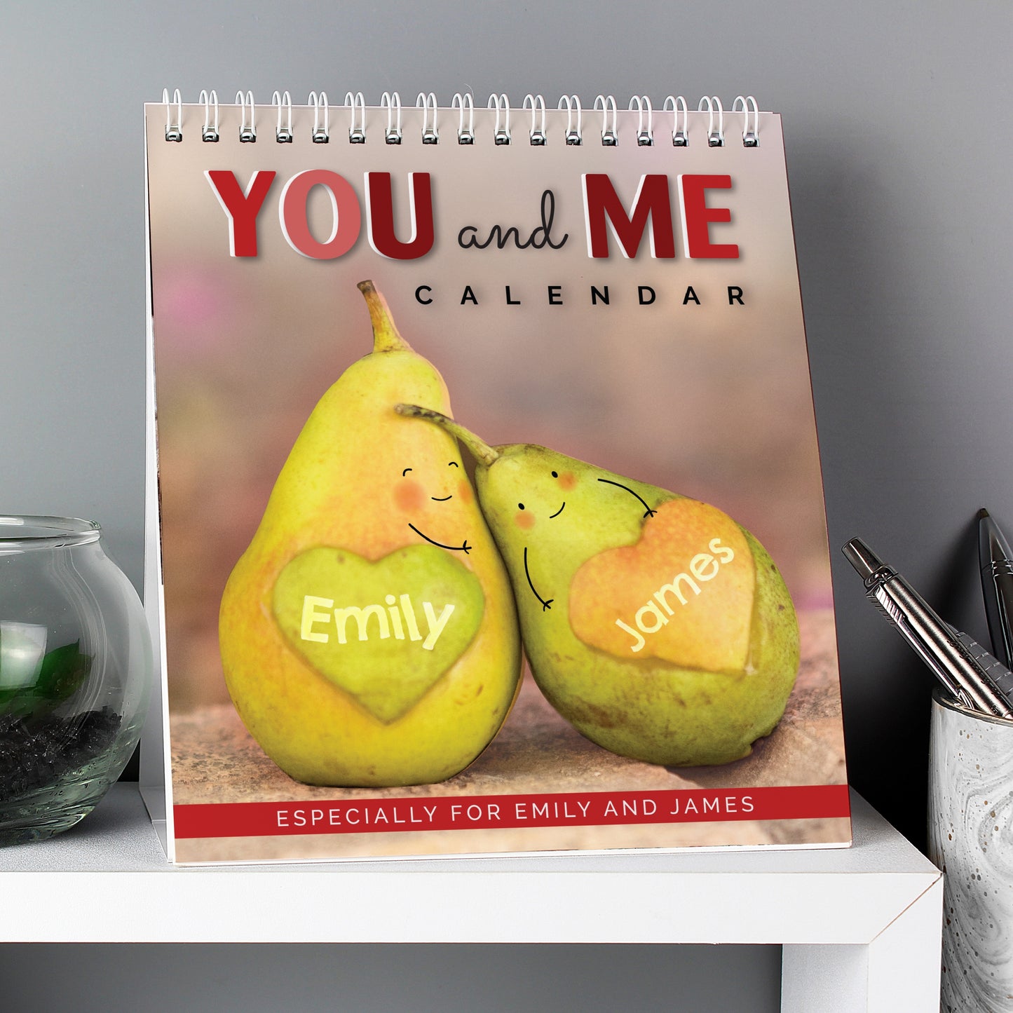 Personalised Couples Desk Calendar from Heartfelt Gifts