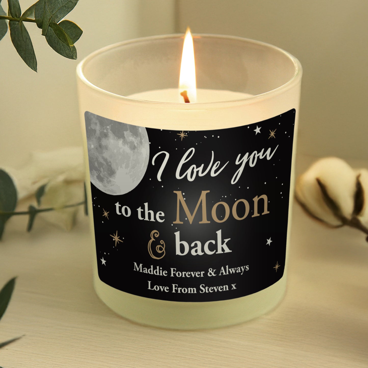 Personalised Moon & Back Scented Jar Candle - image 2
