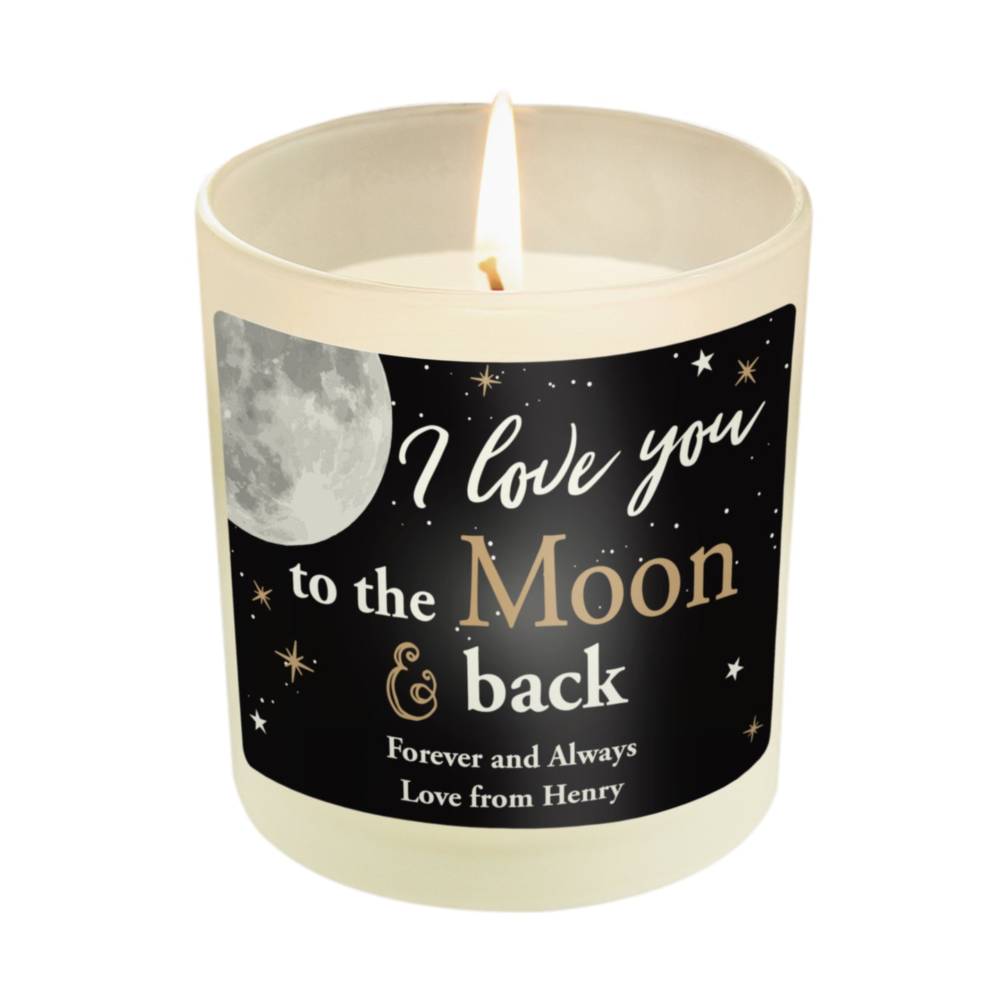 Personalised Moon & Back Scented Jar Candle - image 5