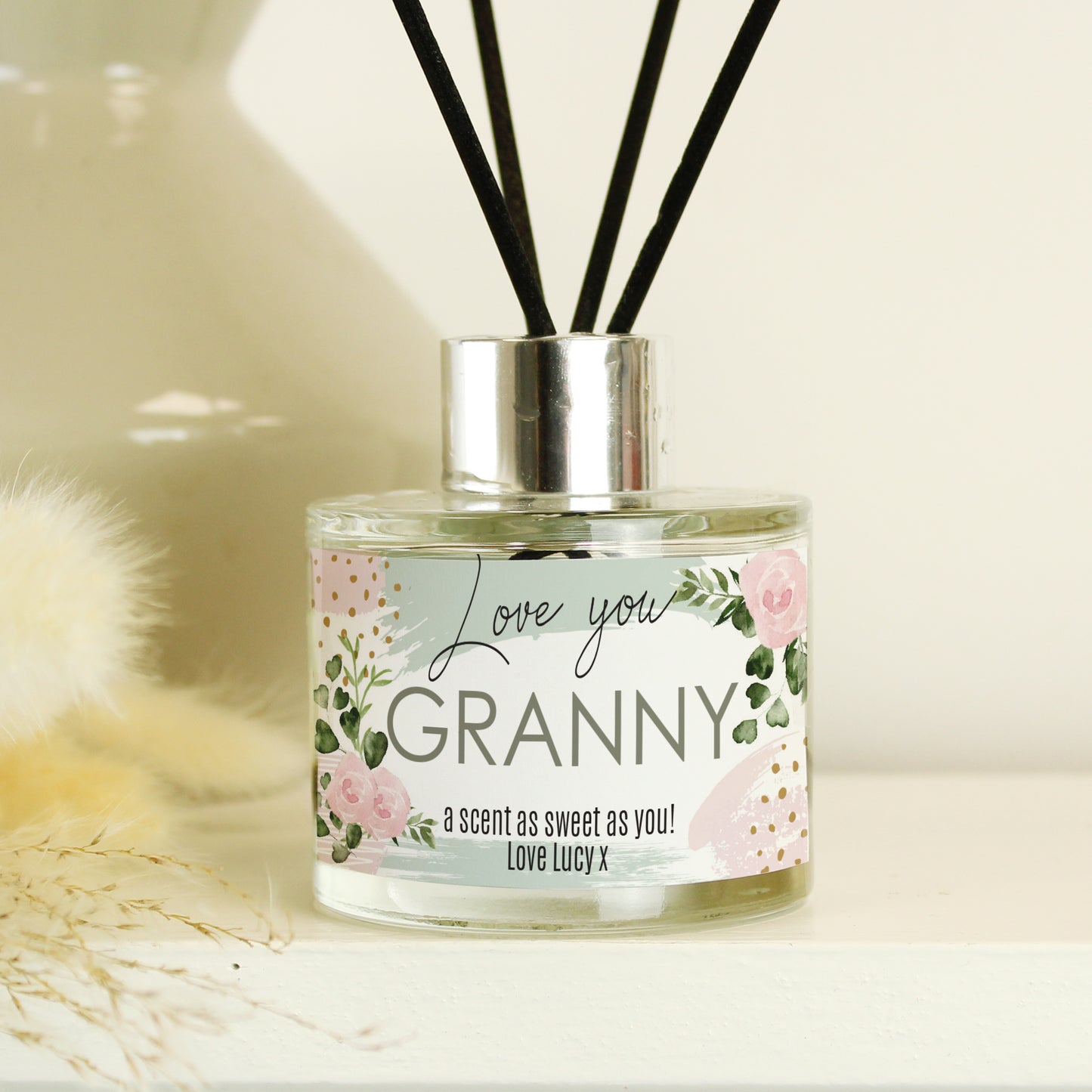 Personalised Abstract Rose Reed Diffuser from Heartfelt Gifts