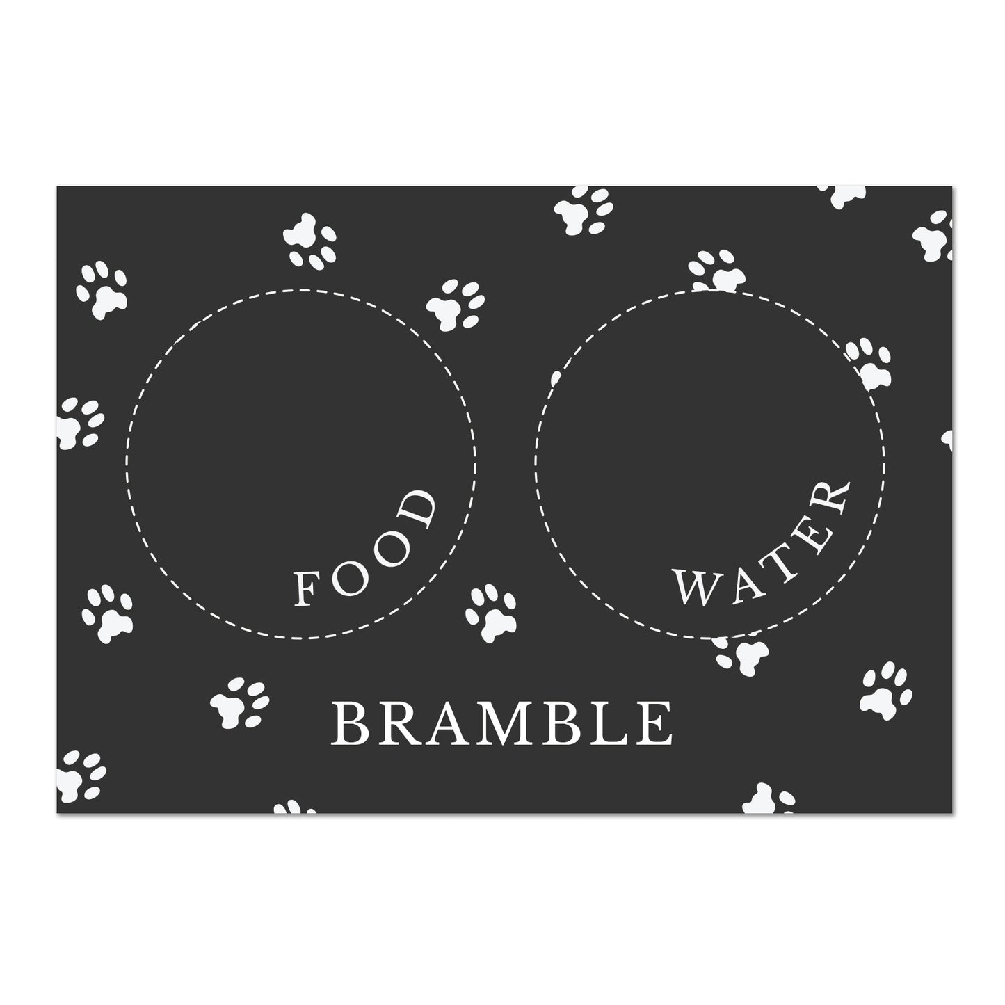 Personalised Black Pet Bowl Mat - image 2