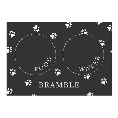 Personalised Black Pet Bowl Mat - image 2