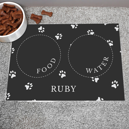 Personalised Black Pet Bowl Mat - image 3