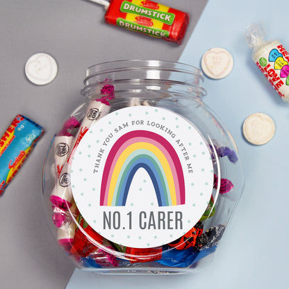 Personalised Rainbow Sweet Jar from Heartfelt Gifts