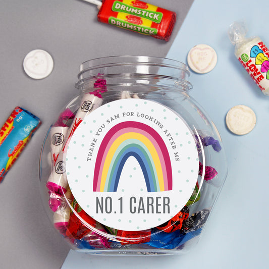 Personalised Rainbow Sweet Jar from Heartfelt Gifts