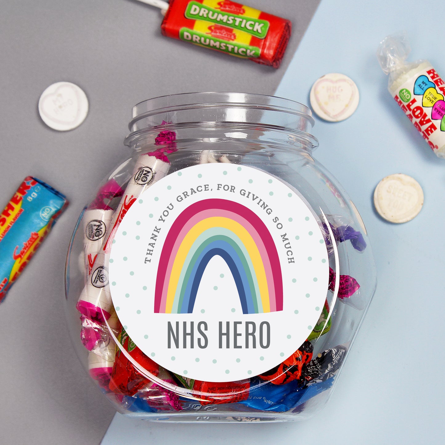 Personalised Rainbow Sweet Jar - image 3