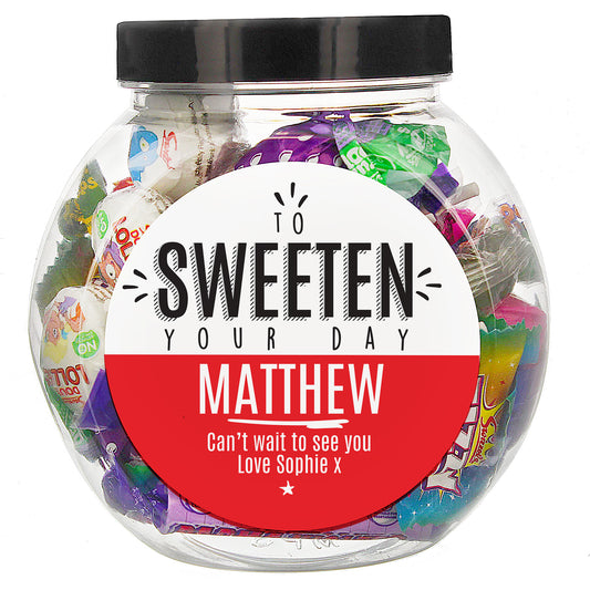 Personalised To Sweeten Your Day Sweet Jar - image 2