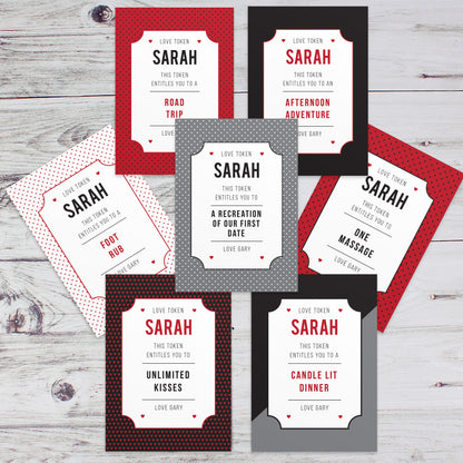 Love Tokens personalised with optional name – product view