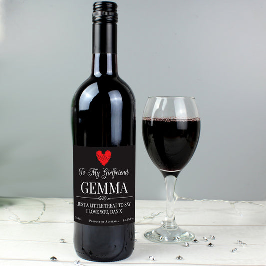 Personalised Heart Red Wine from Heartfelt Gifts