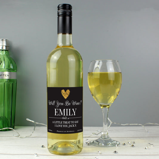 Personalised Heart White Wine from Heartfelt Gifts