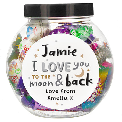 Personalised To the Moon and Back Sweet Jar - image 2