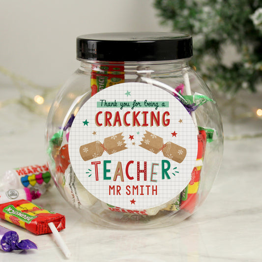 Personalised Cracking Teacher Sweet Jar from Heartfelt Gifts