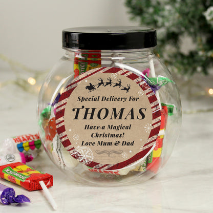 Personalised Special Delivery Sweet Jar from Heartfelt Gifts