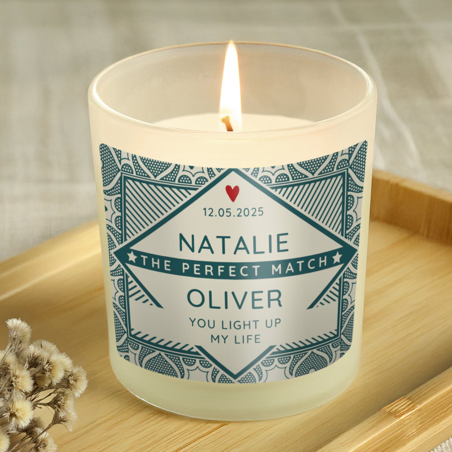 Personalised The Perfect Match Scented Jar Candle from Heartfelt Gifts