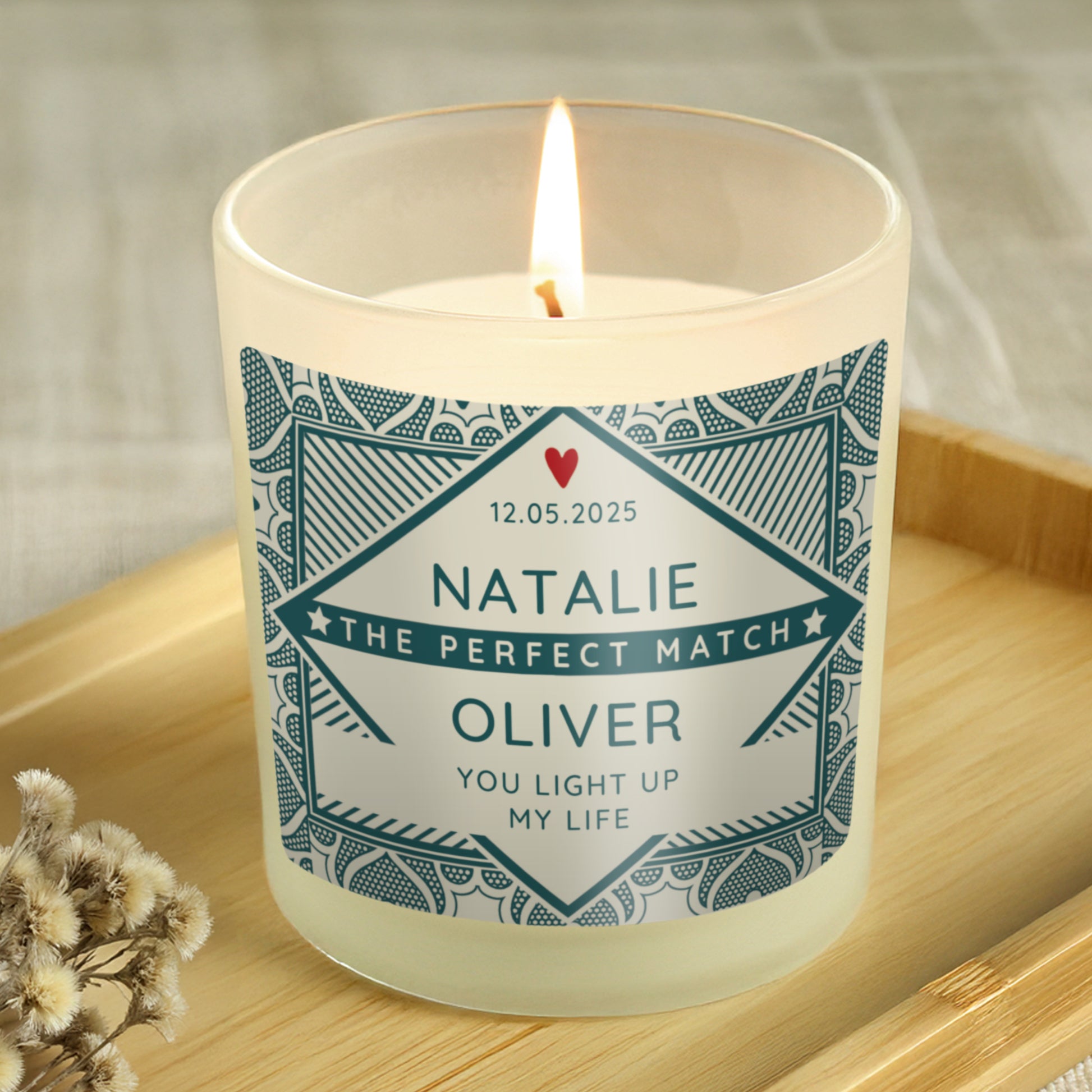 Personalised The Perfect Match Scented Jar Candle from Heartfelt Gifts
