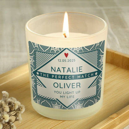 Personalised The Perfect Match Scented Jar Candle from Heartfelt Gifts