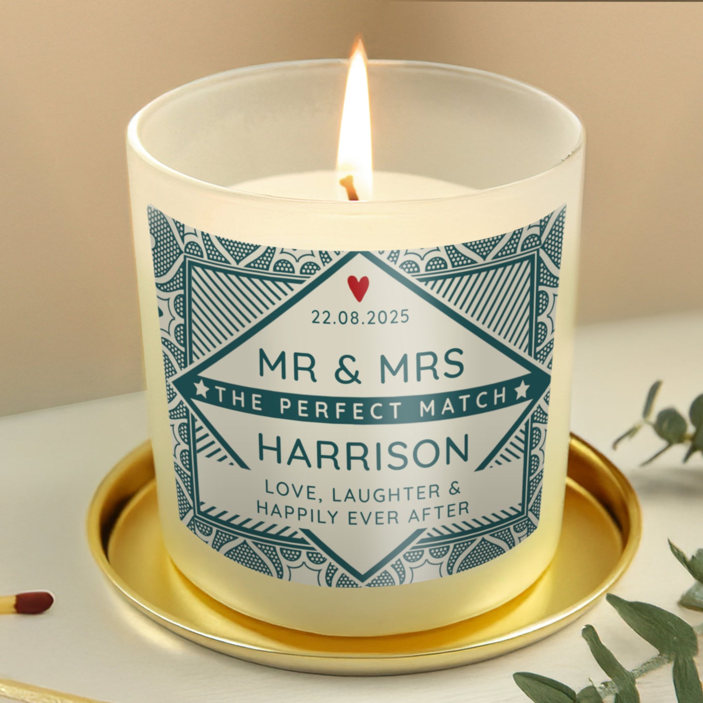 Personalised The Perfect Match Scented Jar Candle - image 2