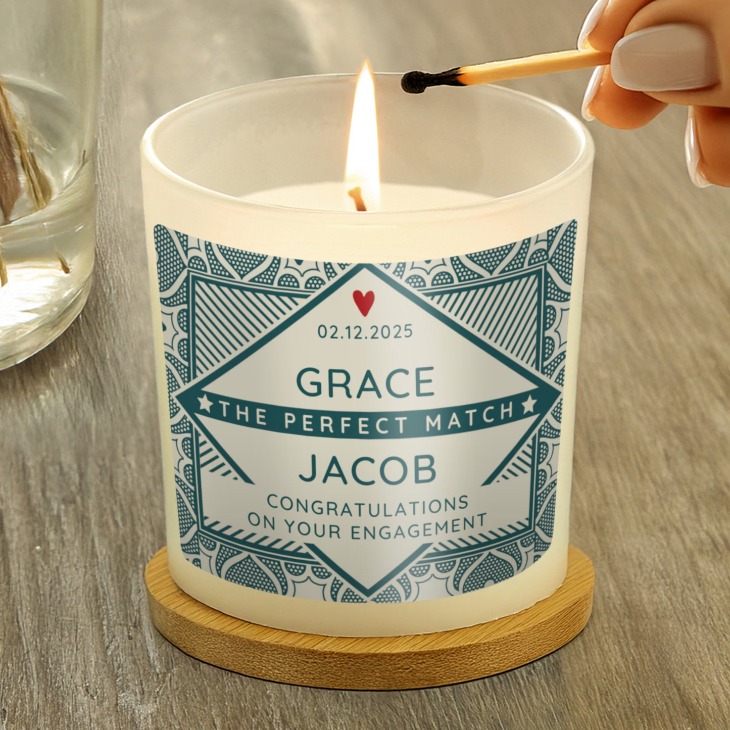 Personalised The Perfect Match Scented Jar Candle - image 3