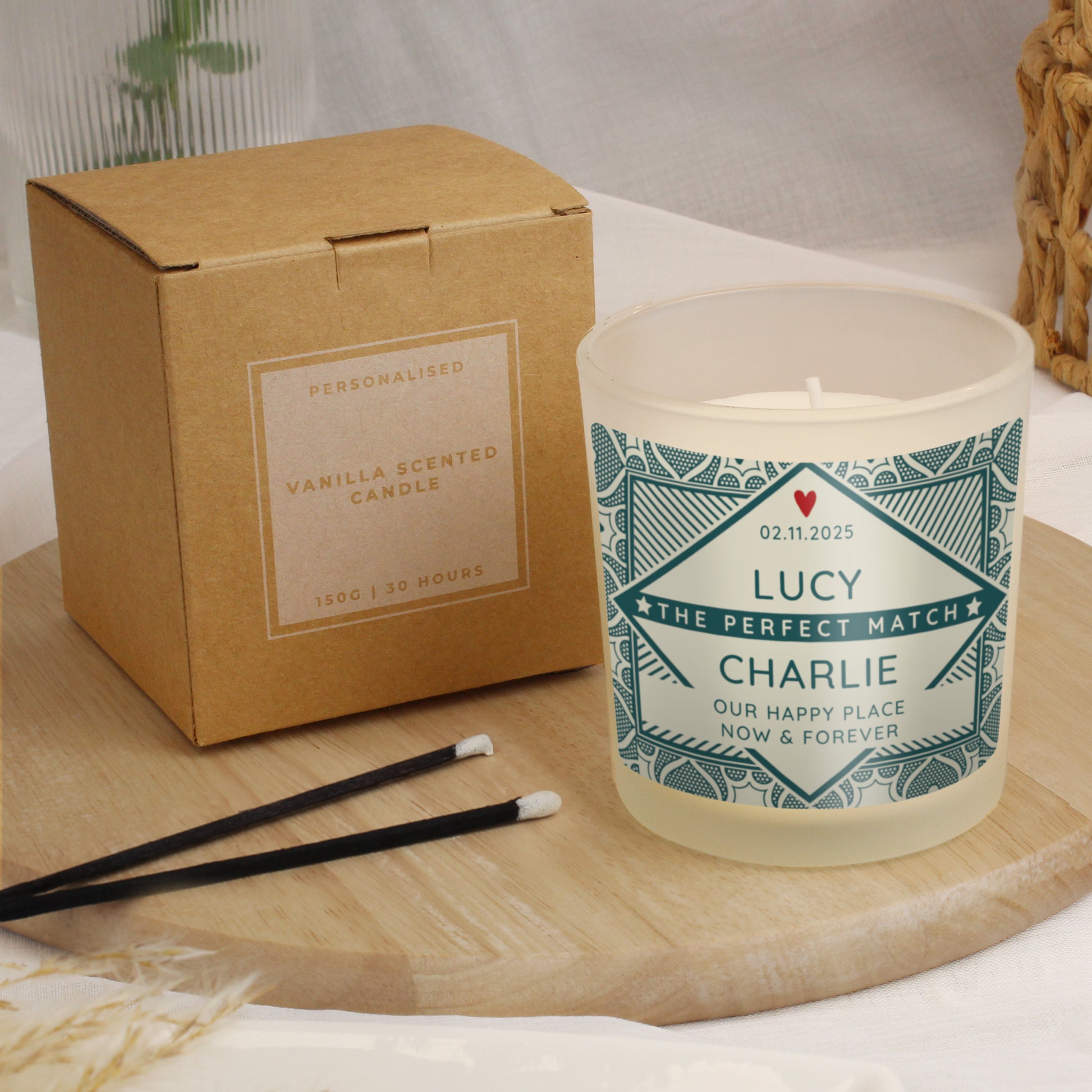 Personalised The Perfect Match Scented Jar Candle - image 4