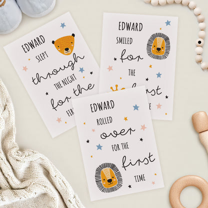 Personalised Animals Baby Milestone Cards from Heartfelt Gifts