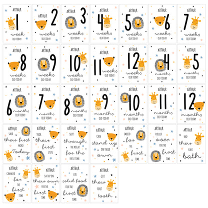 Personalised Animals Baby Milestone Cards - image 5