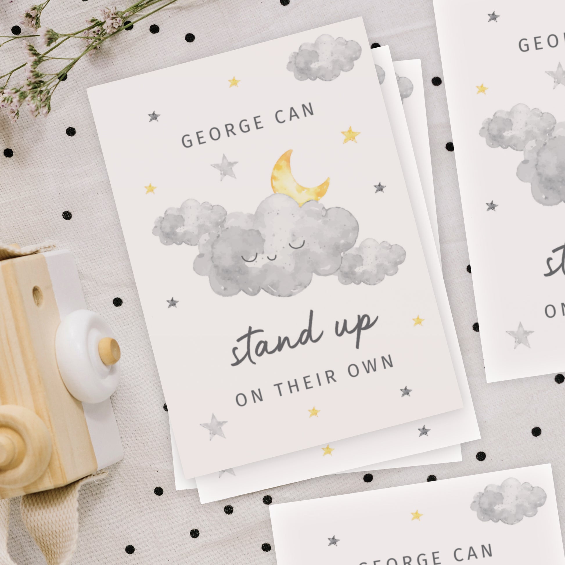 Personalised Cloud Baby Milestone Cards - image 2