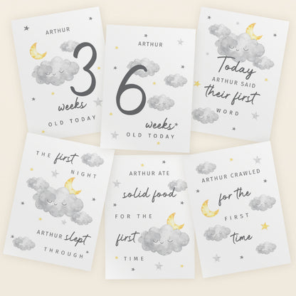 Personalised Cloud Baby Milestone Cards - image 3