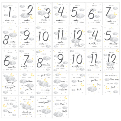 Personalised Cloud Baby Milestone Cards - image 5