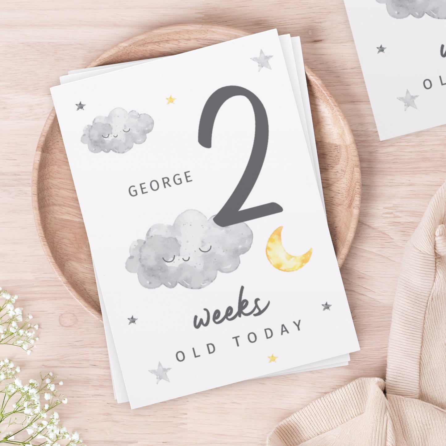 Personalised Cloud Baby Milestone Cards - image 6