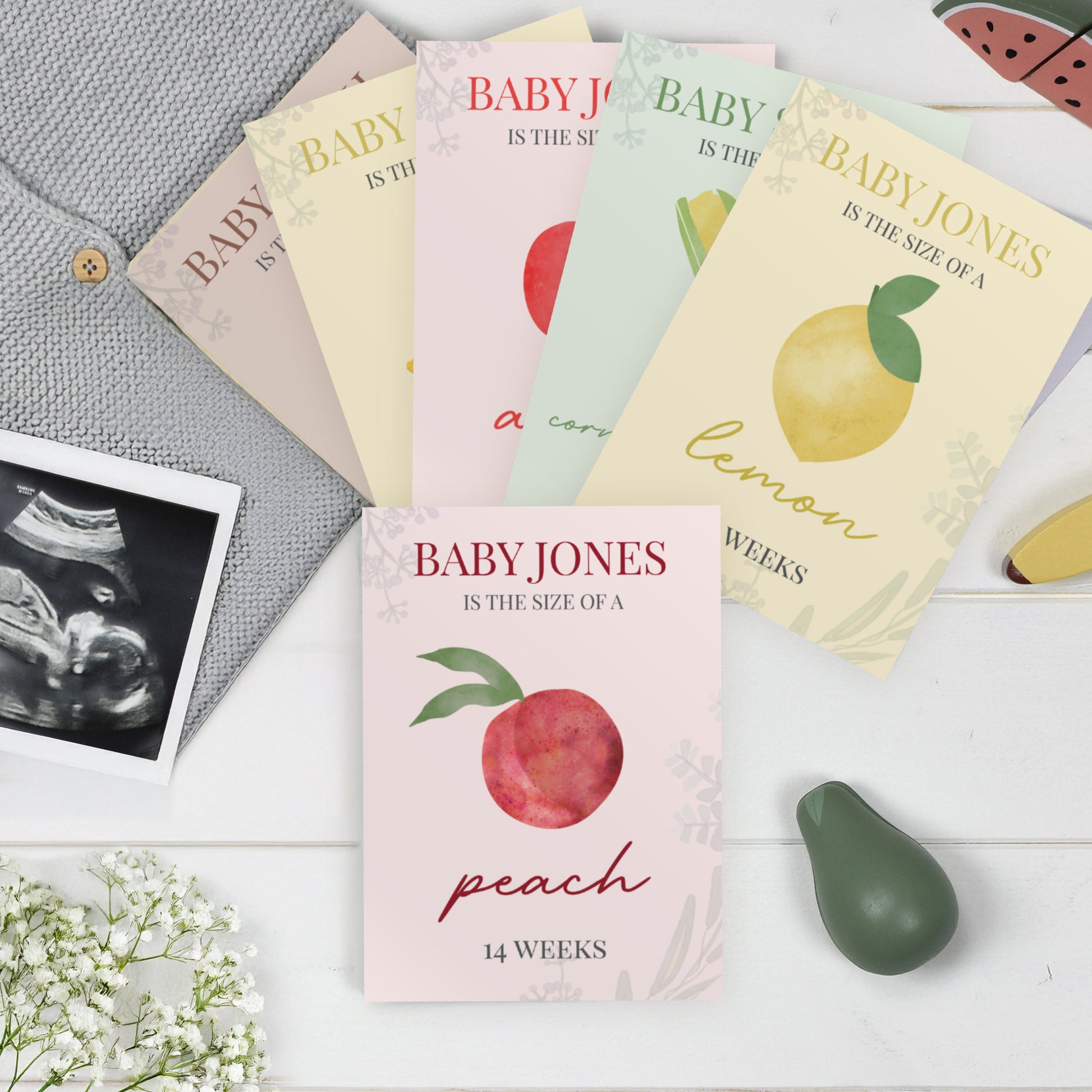 Personalised Bump to Baby Pregnancy Milestone Cards from Heartfelt Gifts