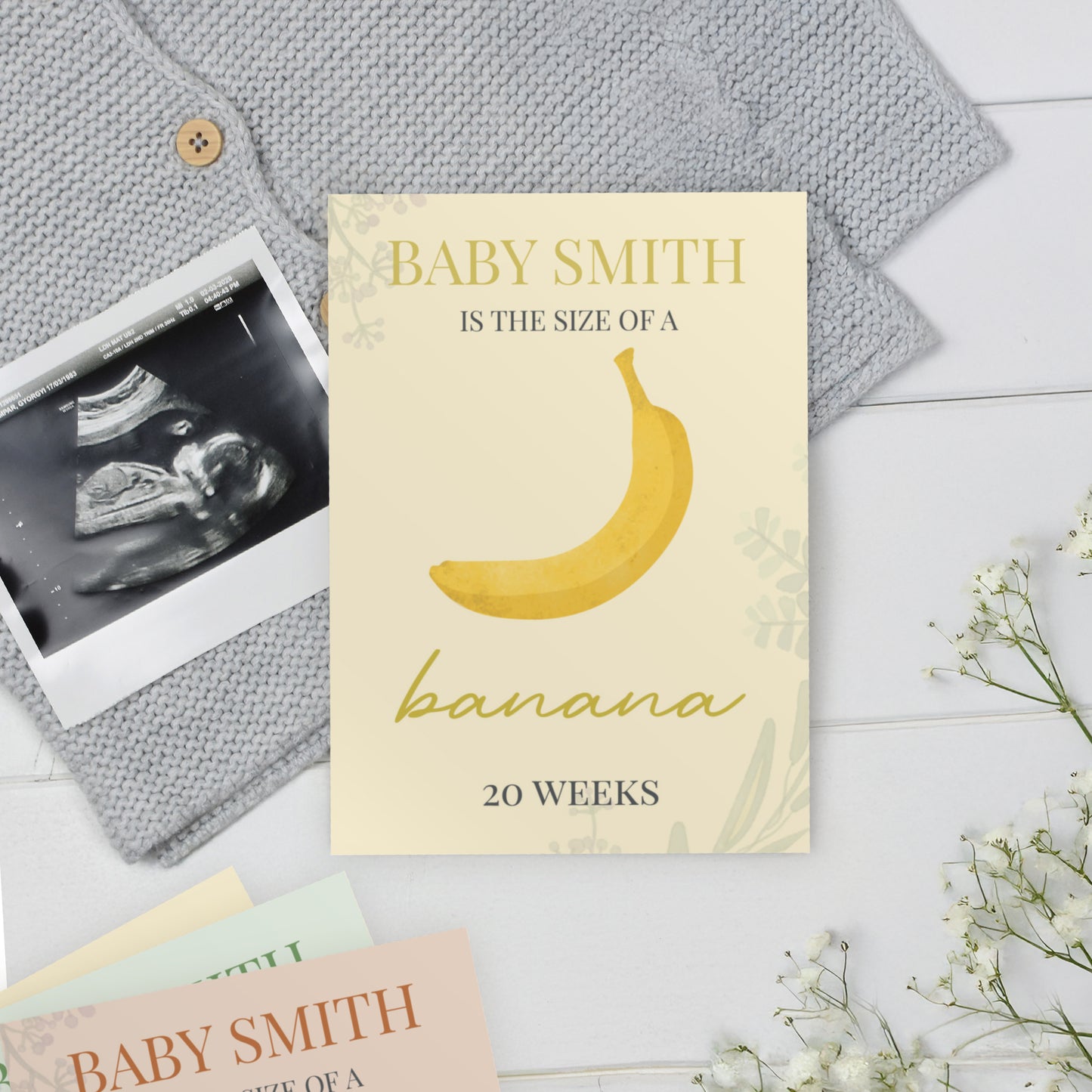 Personalised Bump to Baby Pregnancy Milestone Cards - image 2