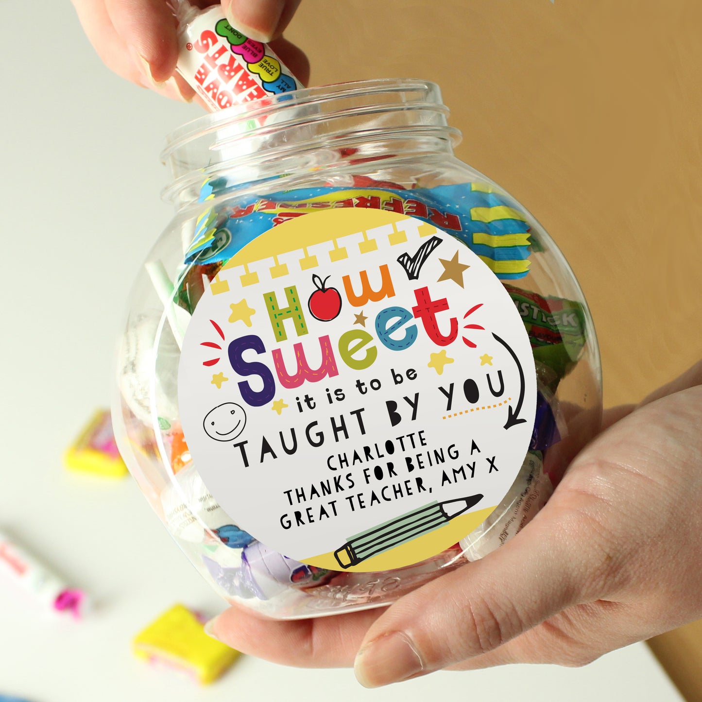 Personalised Shape Little Minds Sweet Jar from Heartfelt Gifts