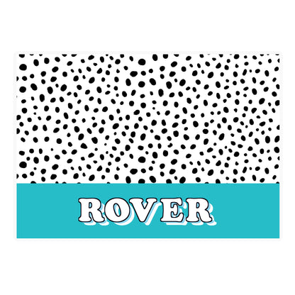 Personalised Blue Spots Dog Pet Bowl Mat - image 4