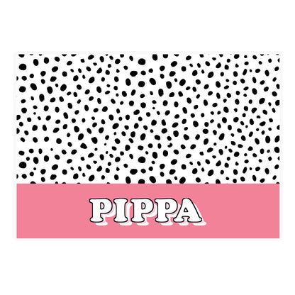 Personalised Pink Spots Dog Pet Bowl Mat - image 4