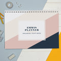Personalised Free Text Navy & Blush A4 Desk Planner from Heartfelt Gifts