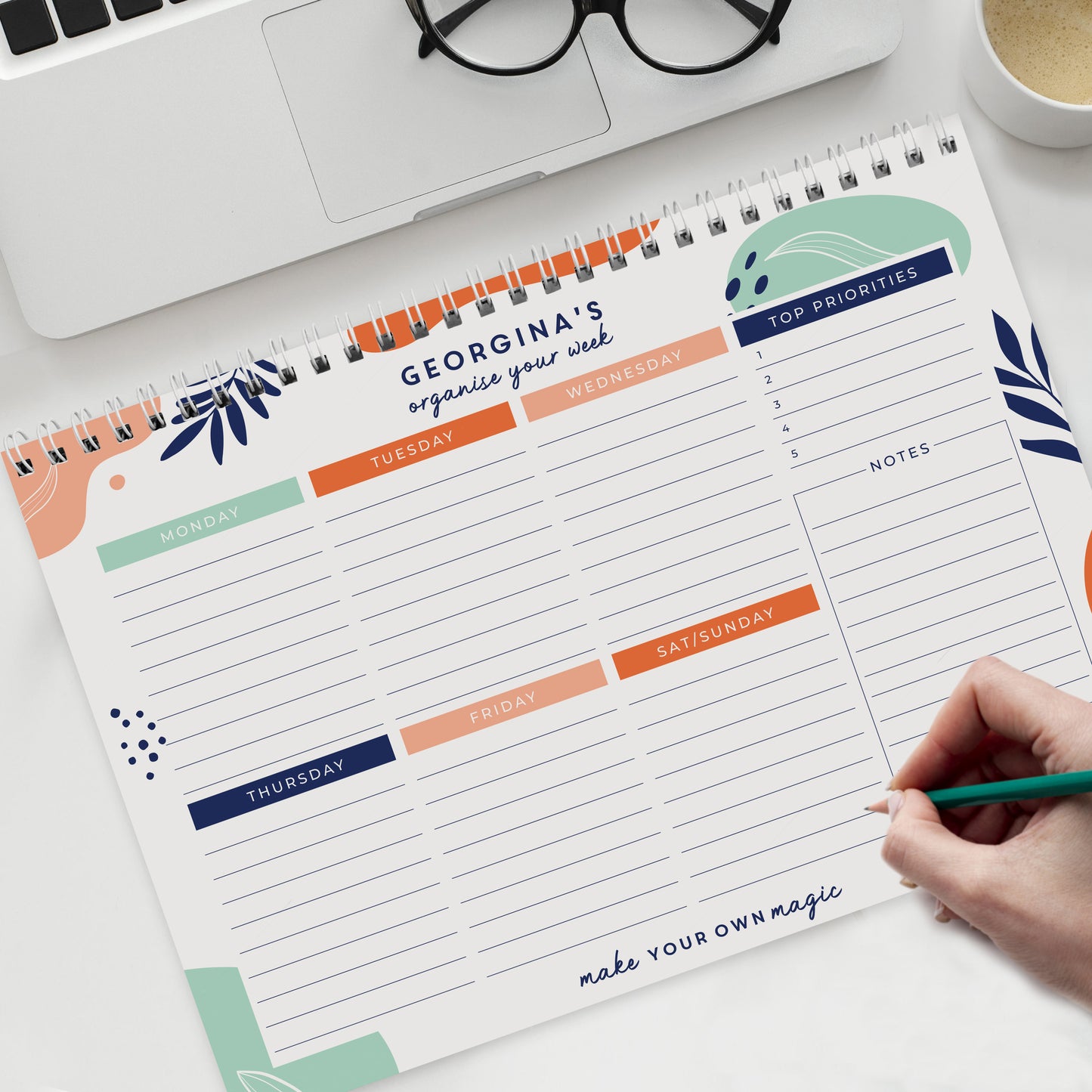 Personalised Tropical A4 Desk Planner - image 6
