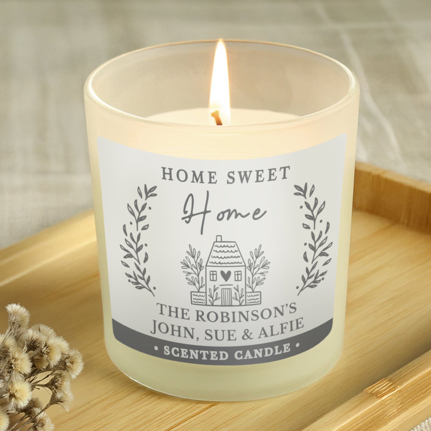 Personalised HOME Scented Jar Candle from Heartfelt Gifts