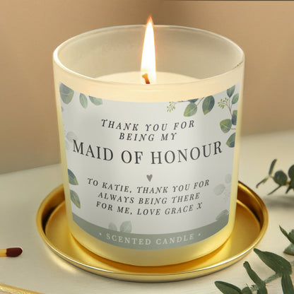 Personalised Botanical Thank You Wedding Party Jar Candle - image 2