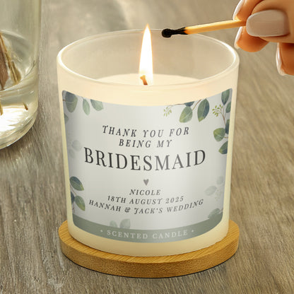 Personalised Botanical Thank You Wedding Party Jar Candle - image 3