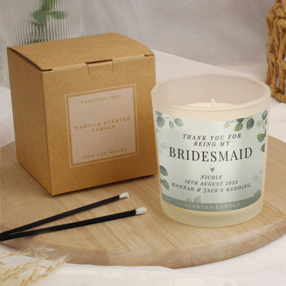 Personalised Botanical Thank You Wedding Party Jar Candle - image 4