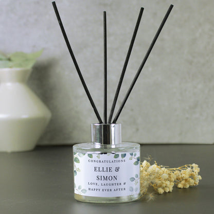 Personalised Botanical Free Text Reed Diffuser from Heartfelt Gifts