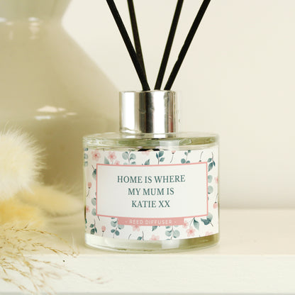 Personalised Floral Reed Diffuser from Heartfelt Gifts